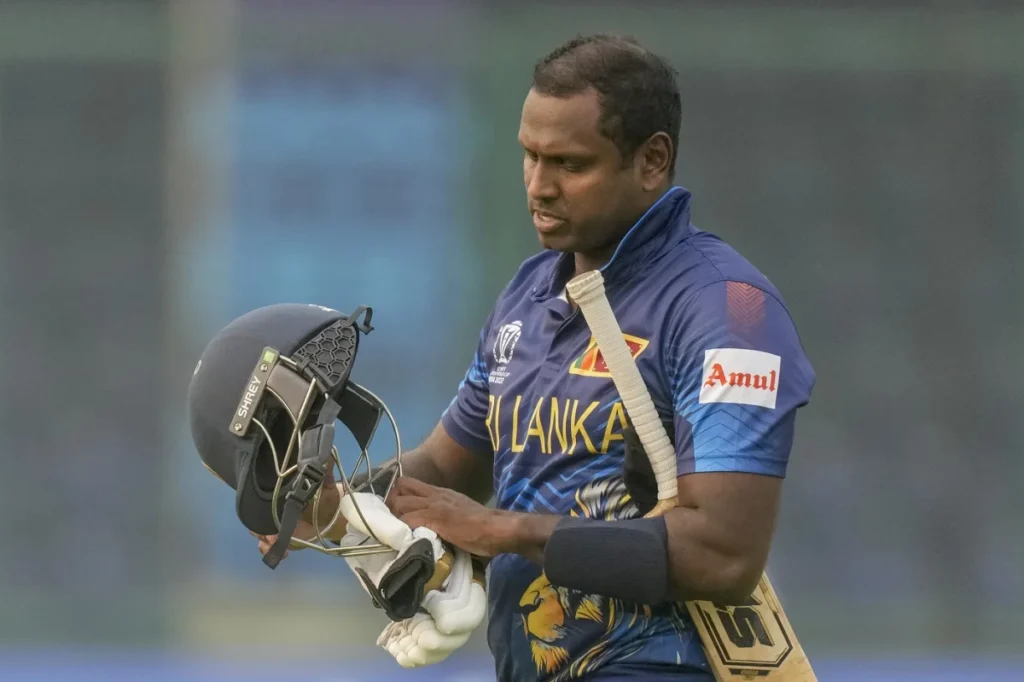 Angelo Mathews - first timed out player in International Cricket World Cup